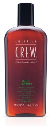 American Crew 3-In-1 teafaolajos sampon-balzsam-tusfürdő, 450 ml