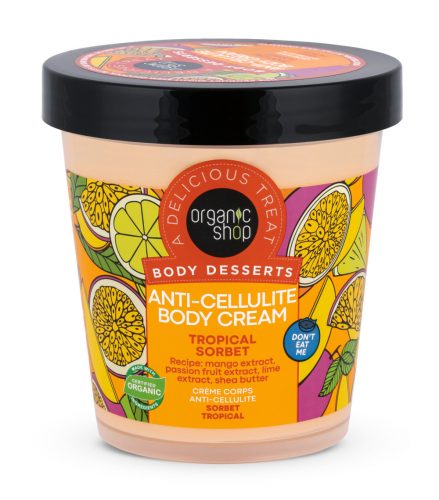 Organic Shop testápoló krém narancsbőrre trópusi sorbet, 450 ml