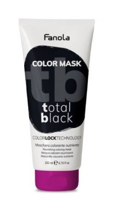 Fanola Color Mask Total Black színező hajpakolás fekete, 200 ml