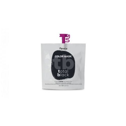 Fanola Color Mask színező hajpakolás, Total Black, fekete, 30 ml