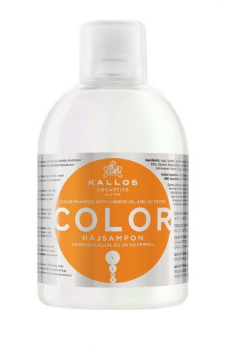 Kallos Color sampon lenmagolajjal és UV filterrel festett, töredezett hajra, 1 l